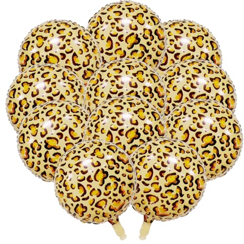 20 Stück 45,7 cm Leoparden-Geburtstagsballons, Geparden-Party-Dekorationen, Safari-Themen-Aluminiumfolienballons, Kuh-Druck-Dekor, für Dschungel-Geburtstag, Hochzeit, Tierdruck-Partyzubehör 20 Stück 45,7 cm Leoparden-Geburtstagsballons, Geparden-Party-Dekorationen, Safari-Themen-Aluminiumfolienballons, Kuh-Druck-Dekor, für Dschungel-Geburtstag, Hochzeit, Tierdruck-Partyzubehör von DiiWmme