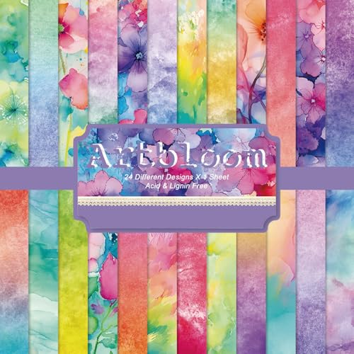24 Blatt Blumen-Scrapbook-Papier, 15,2 x 15,2 cm, Vintage-Muster, Bastelpapier für Scrapbooking, Kartenherstellung, Decoupage und DIY-Projekte (24 einzigartige Designs) (C) von DiiWmme