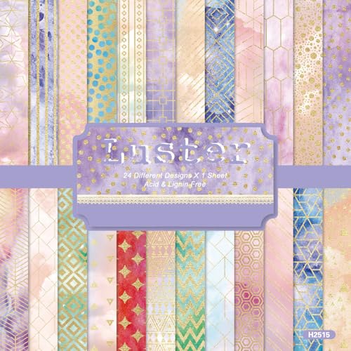 24 Meerjungfrauen-Skalen-Scrapbook-Papierbögen, 15,2 x 15,2 cm, Glitzerwaage, ideal für DIY-Karten, Tagebücher, Geschenkpapier (B) von DiiWmme