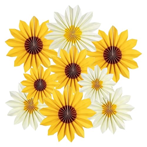 Sonnenblumen-Party-Dekorationen, 9 Stück, gelbe hängende Papierfächer für Babypartys, Geburtstage und Sommerveranstaltungen, Sonnenblumen-Themen-Wanddekoration, Blumen-Partyzubehör, Frühlings- und Sonnenblumen-Party-Dekorationen, 9 Stück, gelbe hängende Papierfächer für Babypartys, Geburtstage und Sommerveranstaltungen, Sonnenblumen-Themen-Wanddekoration, Blumen-Partyzubehör, Frühlings- und von DiiWmme