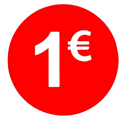 DiiliHiiri — 1€ Aufkleber Runde Rote Preissticker 35mm Rolle mit 1000 Stück — Verkaufsaufkleber Rabattaufkleber Werbeaufkleber Preisaufkleber Räumungsaufkleber DiiliHiiri — 1€ Aufkleber Runde Rote Preissticker 35mm Rolle mit 1000 Stück — Verkaufsaufkleber Rabattaufkleber Werbeaufkleber Preisaufkleber Räumungsaufkleber von DiiliHiiri
