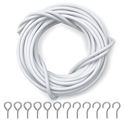 Dikots Netzvorhangdraht und -haken-Set – 4 m Vorhangdraht Mit 8 Ösen und 8 Haken – Mehrzweckdraht für Fenster-Netzvorhänge – Langlebiges Draht für Fenster Dikots Netzvorhangdraht und -haken-Set – 4 m Vorhangdraht Mit 8 Ösen und 8 Haken – Mehrzweckdraht für Fenster-Netzvorhänge – Langlebiges Draht für Fenster von Dikots