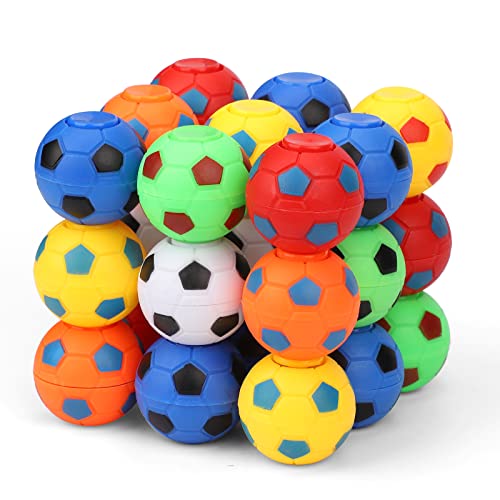 34 PCS Fußball Fidget Spinner Ball Fingerspitzen Spielzeug für Party Gefälligkeiten, Drehbare Stressbälle Spiel Kinder Mini Fusball Spinnendes Spielzeug für Klassenzimmer Preise Geschenke Geburtstag von Dilabnda