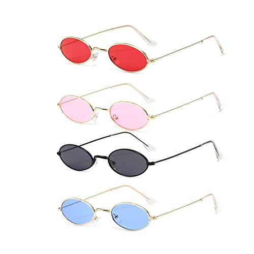 Dilightnews 4 Stück Oval Hippie Sonnenbrille, 60's Stil Kreis Farbige Brille, Rundbrille Vintage Partybrille Farbige Kostümbrille Kostümzubehör, Für Karneval Mottopartys Maskerade Herren Damen Dilightnews 4 Stück Oval Hippie Sonnenbrille, 60's Stil Kreis Farbige Brille, Rundbrille Vintage Partybrille Farbige Kostümbrille Kostümzubehör, Für Karneval Mottopartys Maskerade Herren Damen von Dilightnews
