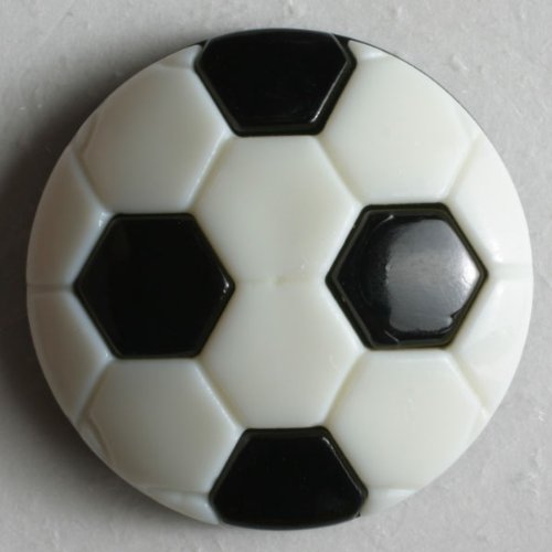 4 Stück: Fussballknopf - Größe: 13mm - Farbe: schwarz von Dill Buttons