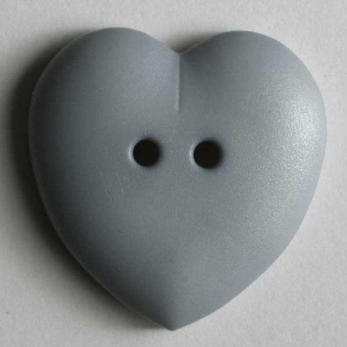 6 Stück: Herzknopf - Größe: 15mm - Farbe: grau 6 Stück: Herzknopf - Größe: 15mm - Farbe: grau von Dill Buttons