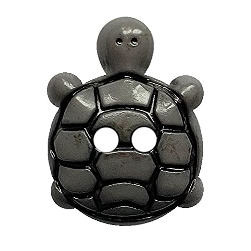 Kinderknopf Schildkröte Polyamid mit 2 Löchern - Größe: 15mm - Farbe: grau - Art.Nr.: 281220 von Dill Buttons