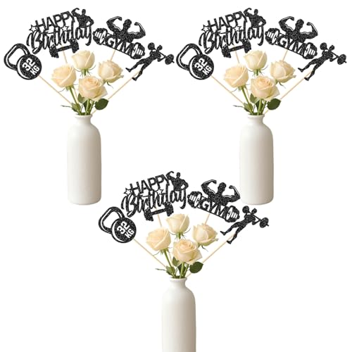 12 Stück Sport Gym Thema Mittelstück Sticks, Gym Fitness Thema Geburtstag Dekorationen, Gewichtheben Workout Babyparty Party Supplies Gold Schwarz 12 Stück Sport Gym Thema Mittelstück Sticks, Gym Fitness Thema Geburtstag Dekorationen, Gewichtheben Workout Babyparty Party Supplies Gold Schwarz von Dill-Dall