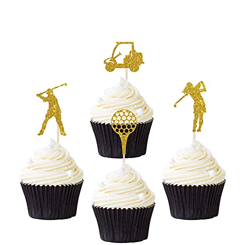 Golf-Cupcake-Dekoration, Golf-Motiv, Cupcake-Dekorationen, für Babyparty, Geburtstag oder Ruhestandsparty, Cupcake-Dekorationen (24 Stück) von Dill-Dall