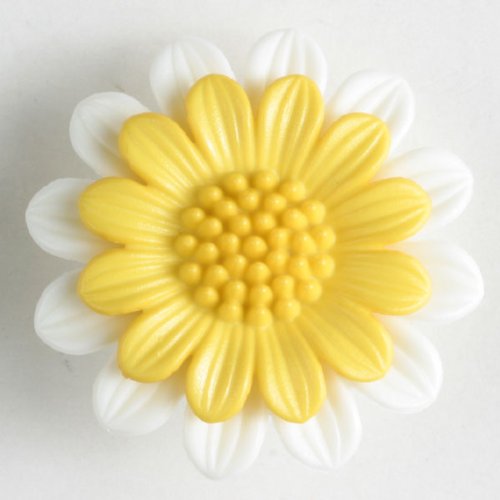 2 Stück: Blumenknopf - Größe: 28mm - Farbe: gelb von Dill