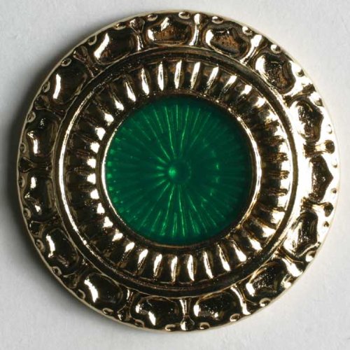 2 Stück: Schmuckknopf, vollmetall - Größe: 18mm - Farbe: grün von Dill