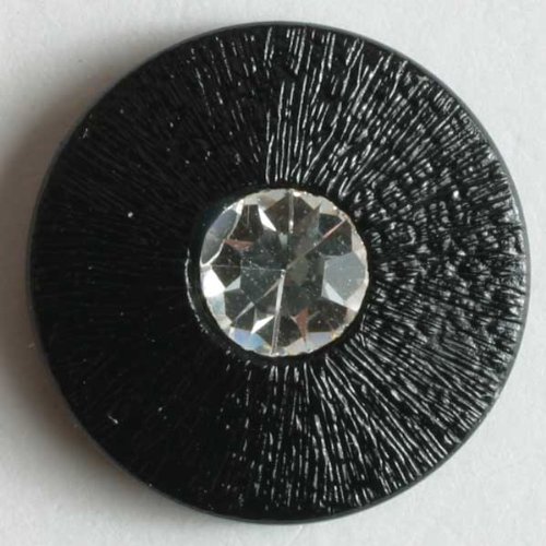 2 Stück: Strassknopf - Größe: 14mm - Farbe: schwarz von Dill