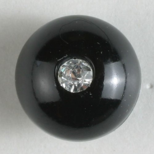3 Stück: Strassknopf - Größe: 10mm - Farbe: schwarz von Dill