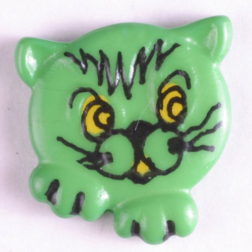 4 Stück: Katzenknopf - Größe: 20mm - Farbe: grün von Dill