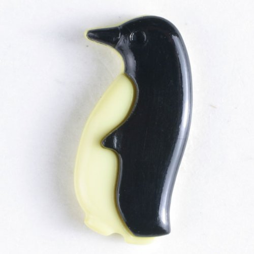 4 Stück: Pinguin-Knopf - Größe: 18mm - Farbe: schwarz von Dill