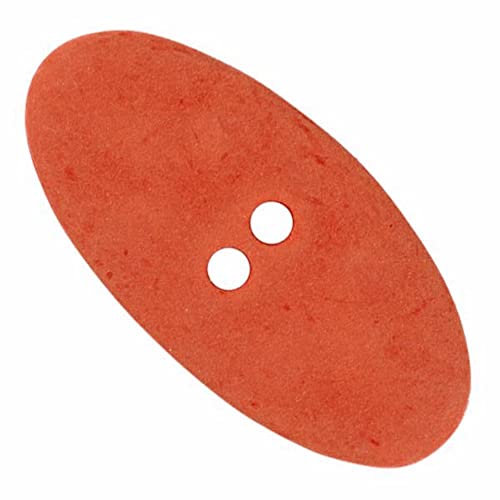 Dill® ovaler Polyamid knopf im Vintage Look mit Zwei Löchern - Größe: 45mm - Farbe: rot 425808 von Dill