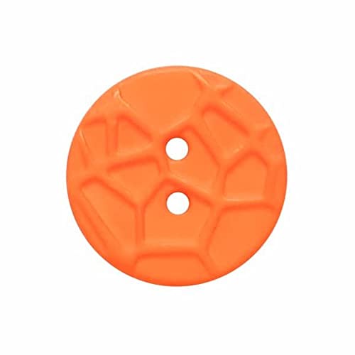 Dill Buttons Kleiner Knopf mit erhabenen Spinnennetzmuster, 2-Loch - Größe: 13mm - Farbe: orange - Art.Nr. 224821 von Dill