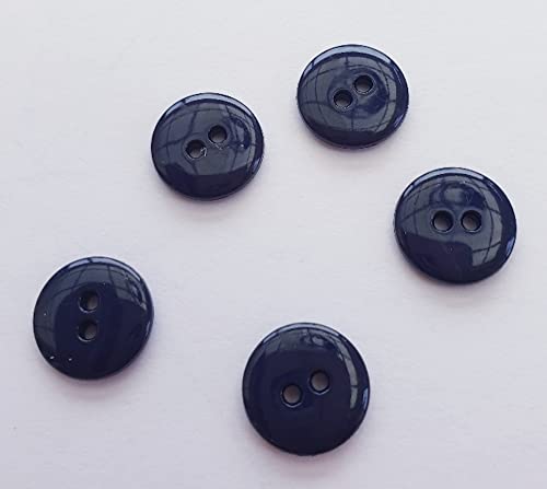 Knopf Knöpfe Modeknopf schlicht, glänzend, 2-Loch 1 Stck. Dill Marine Blau 14 mm von Dill