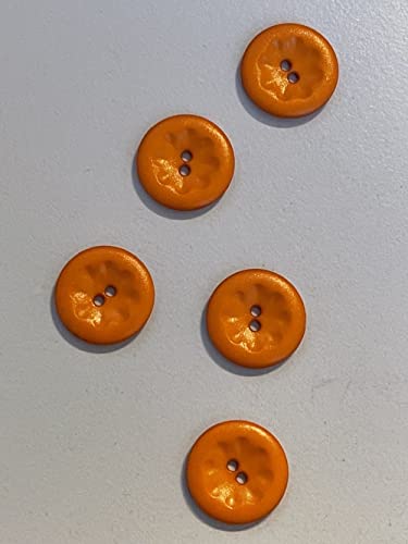 Knopf Knöpfe Polyamidknopf, 2-Loch uni farben 1 Stck. Dill Orange 13 mm von Dill