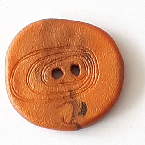 Polyamidknopf unregelmäßig geformt 2-Loch 1 Stck. Dill Orange 28 mm von Dill