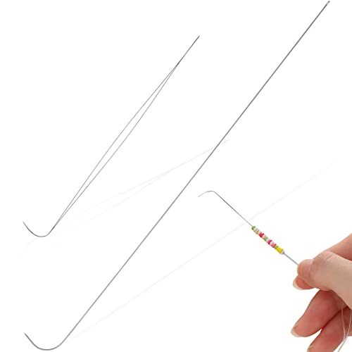 2 Stücke Edelstahl Gebogene Nadeln, Enthalten 4,5 Zoll Gebogener Perlennadel mit Großem Auge und 7,5 Zoll Gebogener Perle Spinnernadel für Schmuckherstellung von Drehen Schnurperle 2 Stücke Edelstahl Gebogene Nadeln, Enthalten 4,5 Zoll Gebogener Perlennadel mit Großem Auge und 7,5 Zoll Gebogener Perle Spinnernadel für Schmuckherstellung von Drehen Schnurperle von Dilunave