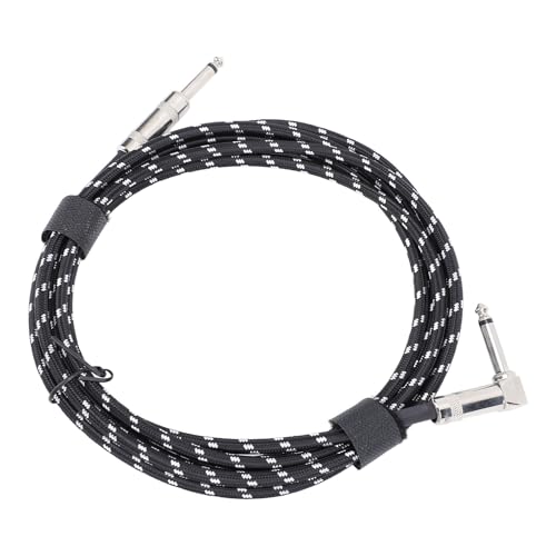 Dilwe Instrumentenkabel Nylon Geflochtenes Drahtgeräuschunterdrückung Robuster Verschleiß -Resistant -Geschenkauswahl für den Gitarristen (Black Line White Dot) von Dilwe