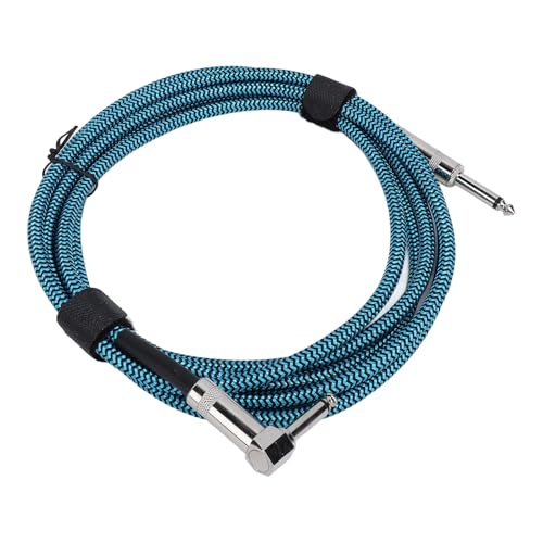 Dilwe Instrumentenkabel Nylon Geflochtenes Drahtgeräuschunterdrückung Robuster Verschleiß -Resistant -Geschenkauswahl für den Gitarristen (Blue Line Black Dot) von Dilwe
