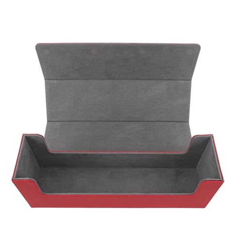 Dilwe Kartenaufbewahrungsbox aus PU-Leder, Großes Fassungsvermögen für Mehr Als 400 Karten, Magnetverschluss, Angenehme Oberfläche (Rot) von Dilwe