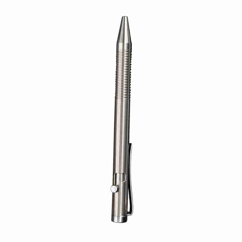 Kugelschreiber des Titan -Legierung, Super Starker, Glattes Tipp, Nicht Schlechter Griff, Taschenclip, Perfektes für Büro, Reisen, Draußen (SILVER) von Dilwe