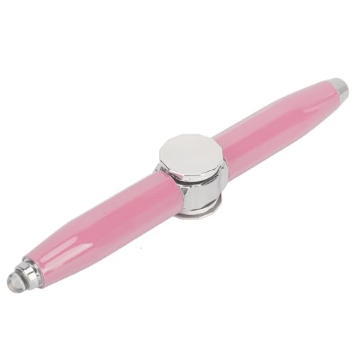 Rotierender Kugelschreiber, LED-Licht, Rotierender Gyro-Stift mit Metallmaterial für ADHS-Stressabbau, Verbesserung der Konzentration (Hell-Pink von Dilwe