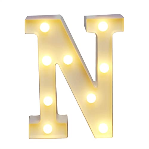 Warmes Weißes Licht, Alphabet -LEDs Licht, Romantische Reine Lichtwirkung Buchstaben Zeichen Leuchte Wörter, Hochzeitsfeierndekoration, Handgefertigt, Multifunktion (N) von Dilwe