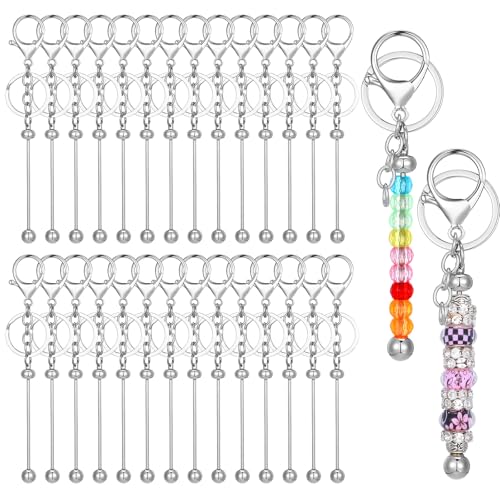 30 Stück Perlen-Metall-Schlüsselanhänger-Stangen, Großpackung, Rohlinge, Perlen, Schlüsselanhänger-Set, Silber, Perlen, Schlüsselanhänger, Geschenke für Damen und Herren, DIY-Handwerk, Schmuckanhänger 30 Stück Perlen-Metall-Schlüsselanhänger-Stangen, Großpackung, Rohlinge, Perlen, Schlüsselanhänger-Set, Silber, Perlen, Schlüsselanhänger, Geschenke für Damen und Herren, DIY-Handwerk, Schmuckanhänger von Dimeho