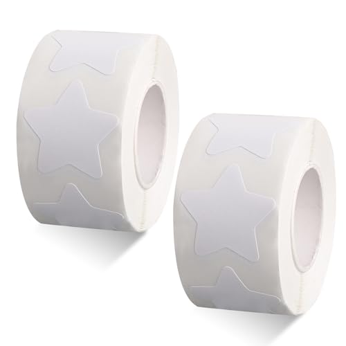 Dimeho 1000 Stück Weiß Sterne Aufkleber Rolle 2.5cm, Selbstklebende Kleine Sterne Sticker Etiketten Wasserfest Entfernbar Sternförmige Aufkleber Belohnung Wandaufkleber fürs Klassenzimmer, 2 Rollen Dimeho 1000 Stück Weiß Sterne Aufkleber Rolle 2.5cm, Selbstklebende Kleine Sterne Sticker Etiketten Wasserfest Entfernbar Sternförmige Aufkleber Belohnung Wandaufkleber fürs Klassenzimmer, 2 Rollen von Dimeho