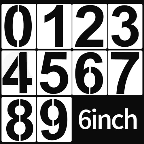 Dimeho 15,2 cm große Zahlenschablonen-Set, Kunststoff, 0–9, Adressnummern, Malschablonen, Vorlagen, wiederverwendbar, digitale Vorlagen für Kuchen, Briefkasten, Schilder, Parkplatz, Hausnummern, Dimeho 15,2 cm große Zahlenschablonen-Set, Kunststoff, 0–9, Adressnummern, Malschablonen, Vorlagen, wiederverwendbar, digitale Vorlagen für Kuchen, Briefkasten, Schilder, Parkplatz, Hausnummern, von Dimeho