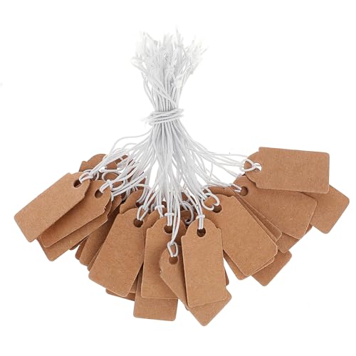 Dimeho 200 Stück Kleine Preisschilder, Schmuck-Preisschilder Geschenk Anhänger Hängeetiketten aus Kraftpapier mit Befestigtem Elastischem Faden Beschreibbare Markierungsetiketten (2,6 x 1,3 cm braun) Dimeho 200 Stück Kleine Preisschilder, Schmuck-Preisschilder Geschenk Anhänger Hängeetiketten aus Kraftpapier mit Befestigtem Elastischem Faden Beschreibbare Markierungsetiketten (2,6 x 1,3 cm braun) von Dimeho