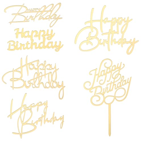 Dimeho 6 Stück Gold Cake Topper Geburtstag Happy Birthday Tortendeko Glitzer Acryl Kuchen Deko Machen Sie den Kuchen anders Cupcake Topper für Party Kuchen Desserts Jubiläum Lieferungen von Dimeho