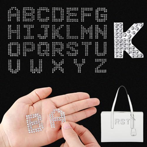 Dimeho 6 Stück Strass-Buchstaben-Aufkleber glitzerndes Alphabet selbstklebendes Dekorationsband glitzernde Kristall-Wortaufkleber glänzende Buchstaben-Applikation für Kunsthandwerk DIY-Dekoration von Dimeho