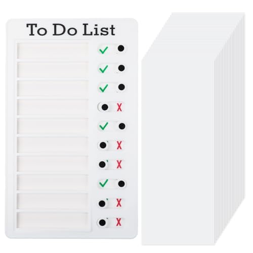Dimeho Aufgabendiagramm wiederverwendbar visuelle Zeitplantafel abnehmbare To-do-Liste tragbare tägliche Routine-Checklistentabelle mit 10 Schiebereglern für die Büro- und Heimplanung effizientes von Dimeho