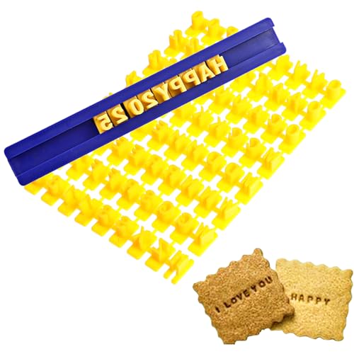 Dimeho Keksstempel 73 Stück Zahlen Symbol Buchstaben Ausstecher für Kekse Schokolade Backen Keks Fondant Kuchen Prägeschneider Werkzeugset für Kuchen Keks Marzipan Deko Prägung von Dimeho