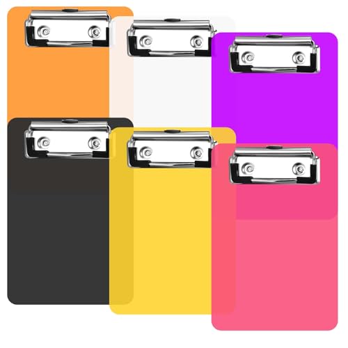 Dimeho Mini-Klemmbrett, 6 Stück Kleine Klemmbretter Bunte Robuste Leichte Kunststoff-Klemmbretter A6 Memo Größe mit Niedrigem Profil Clip Taschenclip Brett für Büros Klassenzimmer Pflege Einkaufsliste Dimeho Mini-Klemmbrett, 6 Stück Kleine Klemmbretter Bunte Robuste Leichte Kunststoff-Klemmbretter A6 Memo Größe mit Niedrigem Profil Clip Taschenclip Brett für Büros Klassenzimmer Pflege Einkaufsliste von Dimeho