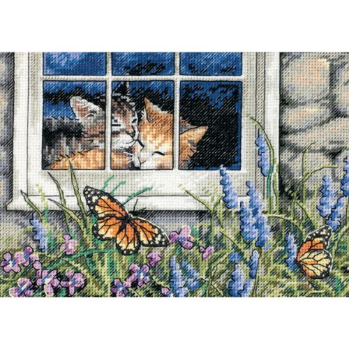 (D65051) - Dimensions Counted X Stitch - Gold Petite, Feline Love von Dimensions