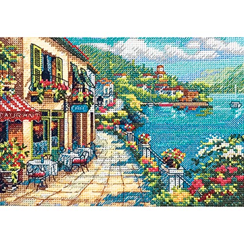 7 X5 Gold Collection Petite Overlook Cafe Counted Cross Stitch Kt 65093 von Dimensions