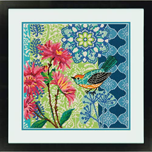 Blue Floral Needlepoint Kit-14"X14" Stitched In Wool von Dimensions