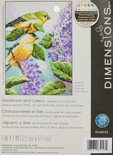 Dimensions Maße Goldfinch und Flieder Gezählt X Stitch, weiß von Dimensions