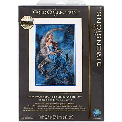 Dimensions 70-35393 Kreuzstich-Set, Motiv: Windmondfee, Gold-Kollektion, 16-fädig, graues Aida-Tuch, 25,4 x 38,1 cm Dimensions 70-35393 Kreuzstich-Set, Motiv: Windmondfee, Gold-Kollektion, 16-fädig, graues Aida-Tuch, 25,4 x 38,1 cm von Dimensions