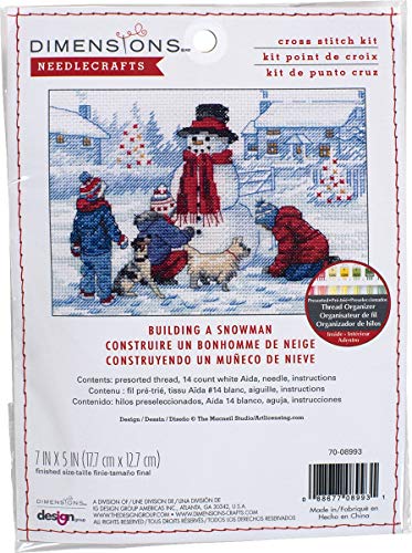 Dimensions 70–08993 Building a Snowman Stickerei Weihnachten Kreuzstich-Set, 17,8 x 12,7 cm, 14 Stück, weißer Aida, mehrfarbig Dimensions 70–08993 Building a Snowman Stickerei Weihnachten Kreuzstich-Set, 17,8 x 12,7 cm, 14 Stück, weißer Aida, mehrfarbig von Dimensions