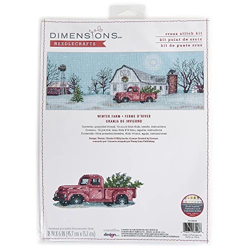 Dimensions 70-08998 Kreuzstich-Set Winter Farm Christmas, 45,7 x 15,2 cm, 14 Cnt. Blue Aida, 5 Stück Dimensions 70-08998 Kreuzstich-Set Winter Farm Christmas, 45,7 x 15,2 cm, 14 Cnt. Blue Aida, 5 Stück von Dimensions