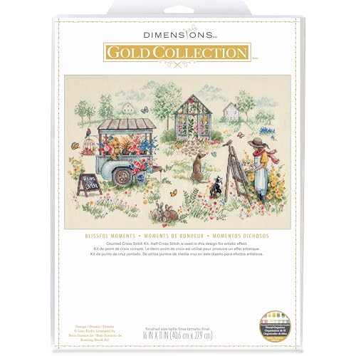 Dimensions 70-35445 Gold Collection Blissful Moments Advanced Kreuzstich-Set, 40,6 x 27,9 cm, 18 cnt. Elfenbeinfarbener Aida, 5-teilig Dimensions 70-35445 Gold Collection Blissful Moments Advanced Kreuzstich-Set, 40,6 x 27,9 cm, 18 cnt. Elfenbeinfarbener Aida, 5-teilig von Dimensions