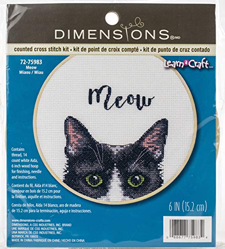 Dimensions 72-75983 X-Stichset Meow, Holz Baumwolle, multi von Dimensions
