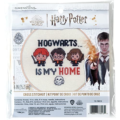 Dimensions 72-76913 Hogwarts Harry Potter Kreuzstich-Set für Anfänger, 15,2 cm D, 14 Cnt. Elfenbeinfarben Aida, 5 Stück Dimensions 72-76913 Hogwarts Harry Potter Kreuzstich-Set für Anfänger, 15,2 cm D, 14 Cnt. Elfenbeinfarben Aida, 5 Stück von Dimensions